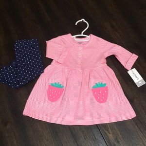 Long Sleeve Strawberry top w/polkadot pants